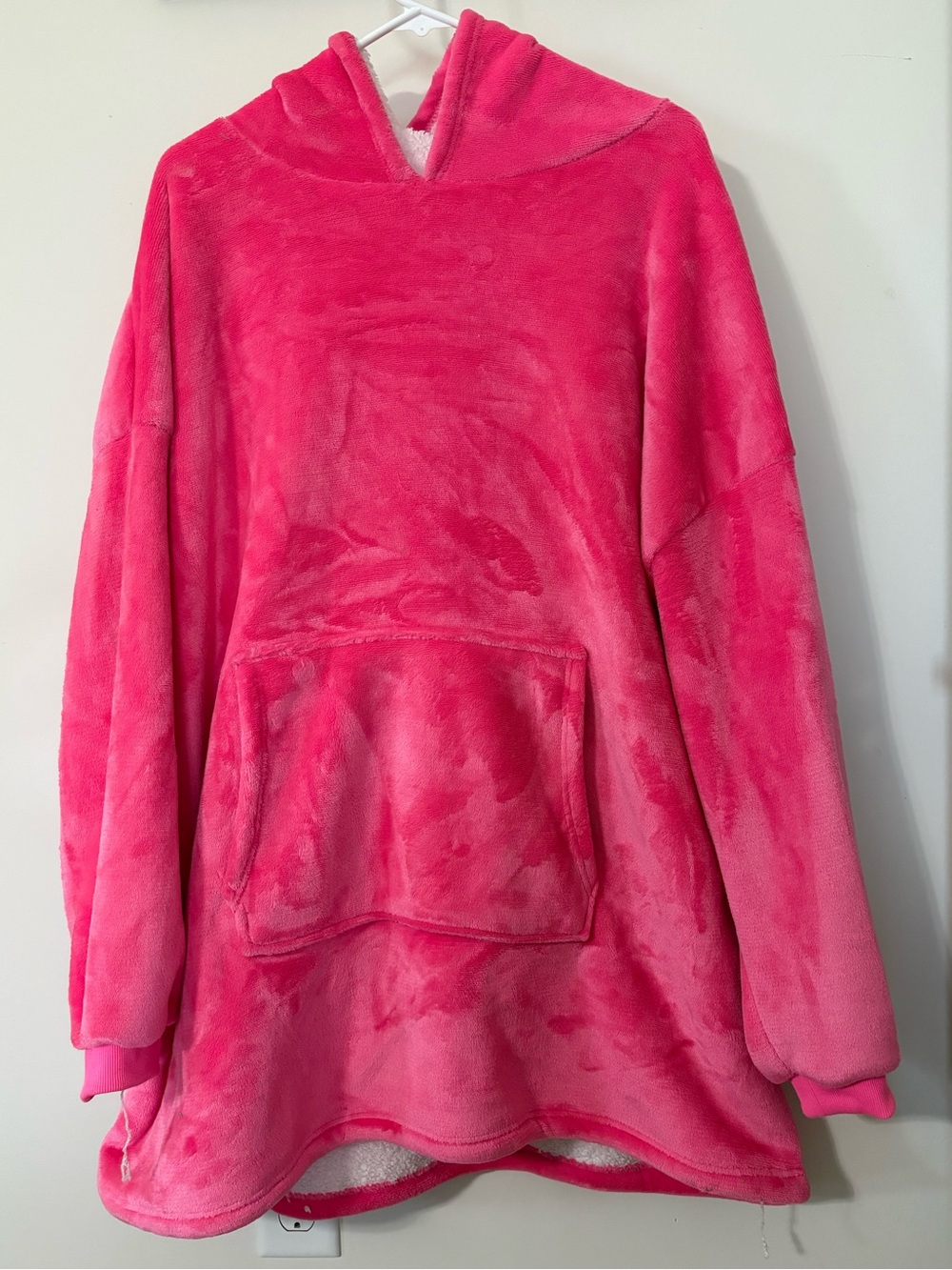 Plush Hooded Wearable Blanket - Bright Hot Pink